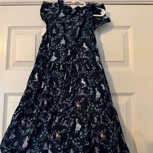 Janie and Jack Black Dress with Disney Frozen Print
